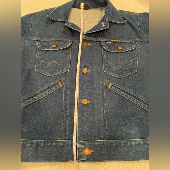 WRANGLER Vintage Blue Jean No Faults Denim Slant Pocket Made in USA Jacket | GUC - Picture 6 of 13